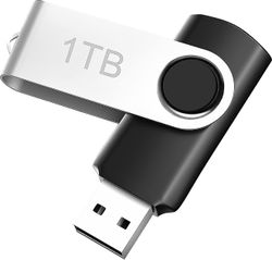 USB 3.0 Flash Drive 1TB, Ultra High Speed Flash Memory Stick 1000GB kompatibel med Computer / laptop, Portable Metal Thumb Drive 1TB med rotert Desi
