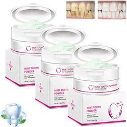 Hoh Smile Powder, Tooth Powder, Mint Tooth Powder, Teeth Whitening Powder For Tannbleking, 7 dager Tann Rengjøring Powder 3 stk.