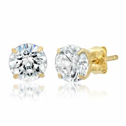 BodyJewelryOnline 14K solid gul guld cubic zirconia stud øreringe-sælges som et par 20ga 6 mm