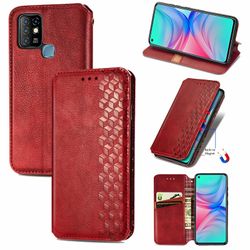 Kompatibel med Infinix Hot 10 Flip Case Etui Vintage Wallet Flip Cover med magnetisk lukning Coque - Blå rød