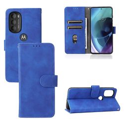 Etui til Motorola Moto G71 5g Cover Premium læder med kortholder Flip Folio magnetisk etui Etui Coque - Sort Blå