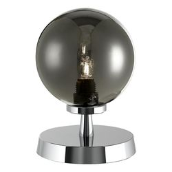 Dar Lighting Esben Touch bordlampe poleret krom med røget glas
