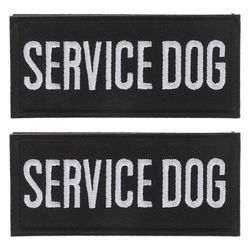 2kpl palvelukoiran valjaat brodeeratulla kangaslaastarilla helppoon käyttöön Mukava polyesterimateriaali, joka sopii pienille ja suurille lemmikkie...