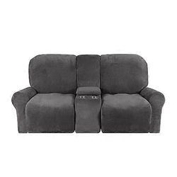 Lepotuolisohvan päälliset 2-paikkainen sohvaPäällinen mukinpidikkeellä Velvet-lepotuoli Loveseat Harmaa 2 Seater