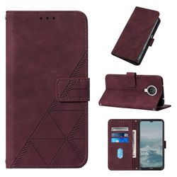Gangxun Kompatibel med Nokia G20 / G10 / 6.3 etui læder folio cover tegnebog magnetisk premium Tui Coque rød