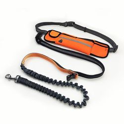 Boeyaa Løbende Hundesnor Nylon Hånd Frit Kæledyr Produkter Hunde Sele Krave Jogging Bly Justerbar talje Orange