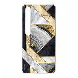 Crazy Kase Hull For Xiaomi Mi 10 Pro i blød silikone, sort og gylden marmor
