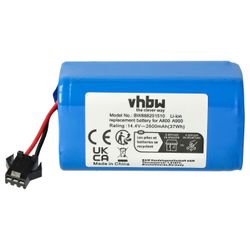 vhbw-akku, joka on yhteensopiva Mamibot ExVac 680S, 880, 660 robottipölynimurin kanssa (2600 mAh, 14.4 V, Li-Ion) ilman väriä/sisäistä akkua