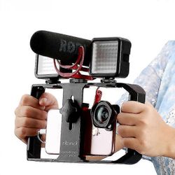 Ulanzi U Rig Pro -kahva Rig Kolminkertaiset kenkäkiinnikkeet Video Stabilizer Vlog -kahva Iphone Mobile Filmmakerille mikrofonille