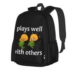 Ylösalaisin ananas Pelaa hyvin muiden kanssa Hauska swinger-reppu, suuren kapasiteetin matkareppu, kannettavan tietokoneen reppu, vedenpitävä reppu...