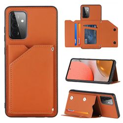 Gangxun Sag Til Samsung Galaxy A72 5g/4g Vintage Cuir Cover Læderetui Kofanger - Marron