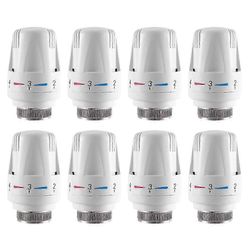 8 kpl termostaattinen jäähdytin TRV-vaihtopäät, säädettävä energiansäästöventtiili Kuten