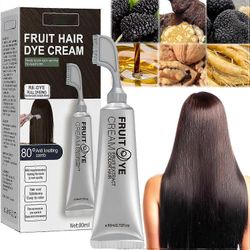 ainutlaatuinen luonnollinen kasvihedelmä hiusvärivoide, mustien hedelmien värjäysvoide, hedelmäesanssi hiusten värjäyskampa, värjäysvoide miehille ...