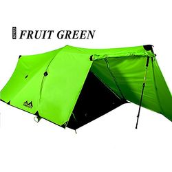 Tents Telt 25d nylontelt silikonebelægning 2 personers dobbeltlag aluminiumslegering stang camping rejsetelt 4 sæson Frugtgrøn China