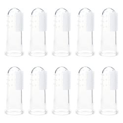 10stk finger tandbørste fødevarekvalitet bløde børster oral pleje silikone fingerspids design baby mundrensning tandbørste daglig brug kaesi 10 pcs