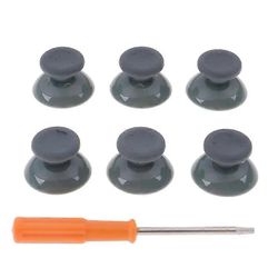 7kpl/setti 3D-analoginen tikku Xbox 360 -ohjaimelle Peukalosauvat X Box 360 -peliohjaimen korjausosat työkalulla musta harmaa gray