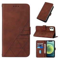 Gangxun Kompatibel med iphone 12 etui læder folio cover tegnebog magnetisk premium tui coque brun