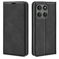 Yhteensopiva Motorola Edge 60 Pro 5G -kotelon kanssa Skin Touch Nahkainen Lompakko Puhelimen Kansi Musta