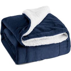 Eveltek Lammeuld tæpper Varm blød sofa tæppe Let Marineblå 200CM*230CM