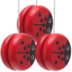 Winomo 3kpl puisia Yoyo-leluja Lasten koulutusleikkikaluja Creative Wood Kid Yoyo Toys Thread Control Toys (Beetle) 5.00X5.00X3.00CM