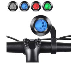 Cykelcomputer trådløs, 3 farve lcd baggrundsbelysning Rund cykel speedometer, multifunktionel vandtæt cykel kilometertæller speedometer til sporing...