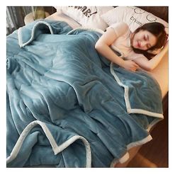 Handuo Tykt varmt tæppe quilt koral fleece tæppe flannel ark blå 150*50cm
