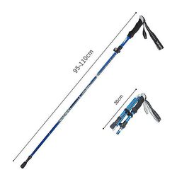 Yunshu Aluminium Legeret Trekking Pole Klatring Stick Foldning teleskopisk sammenklappelig blå 110cm