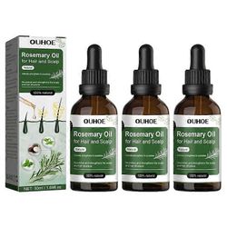 3kpl rosmariiniöljyä hiuksille ja hiuspohjan hiustenlähtöön hiustenlähtöön hiusten kasvun stimuloimiseksi risiiniöljyllä 50 ml