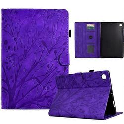 Mycase Samsung Galaxy Tab A9 Fortune Tree kohokuvioitu nahkainen Smart Tablet -kotelo Violetti
