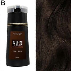 2025 Phansta Hair Dye Shampoo Luonnollinen yrttiväri Nopea hiusväri 3 väriä saatavilla Tummanruskea