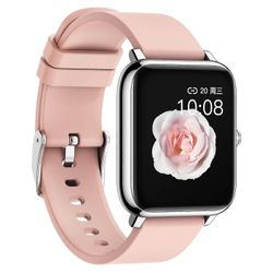 P22 Smart Watch 2022 Bluetooth Ring & Text Ta emot / ring Smartwatch För Android & Ios-telefon med 1.4i Pink