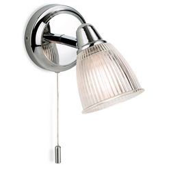 Firstlight Lighting Echo 1 Lys Badeværelse Væg Lys Chrome med klar ribbet glas IP44, G9