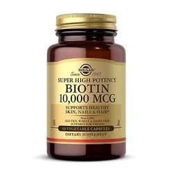 Solgar Biotin, 10000 mcg, 60 kasviskorkkia (pakkaus 1)