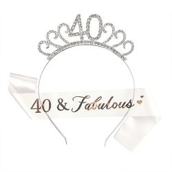 40-årsdag Sash og Tiara for kvinner 40-årsdag dekorasjoner