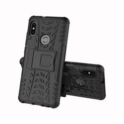 Shockproof rustning sag for xiaomi cc9 pro/note10 med støttefod all inclusive dække sort rpc2115