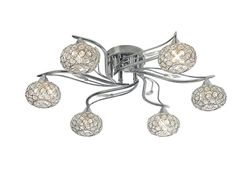 Inspired Lighting Leimo Flush Loft 6 Lys poleret Krom, Krystal