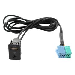 Radion laajennus AUX USB-porttisovittimen kaapelin johdotus Musta