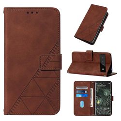 Gangxun Kompatibel med Google Pixel 6 Pro Case Læder Folio Cover Wallet Magnetic Premium Etui Coque brun