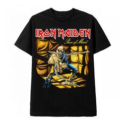 RockShark Vintage Rock Sort T shirt Iron Maiden Fred i sindet L