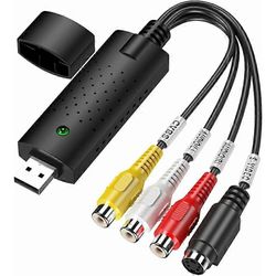 VHS-digitaalimuunnin, Hi8 VHS DVD-videokaappauskortti, digitaalisen videon äänimuunninsovitin, VHS-USB-muunnin, DVD, USB 2.0 Windows 10 / 8 / 7 a
