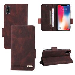 Gangxun Etui til Iphone X / Xs læderetui Folio Flip med kreditkortspor Etui Coque Brown