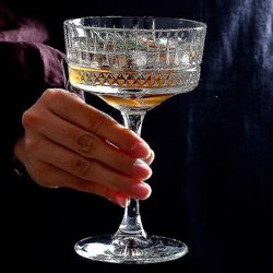 260ml Martini Glas graverade ränder Champagne Cocktail Glass Cup Home Bar Drinkware|gravyr