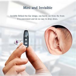 Uudet kuulokojeet Äänenvahvistin Ladattava Mini Digital Näkymätön kuuroapu Kuulolaitteen takana Vanhustenhoito Audifonos vasemman korvan sininen
