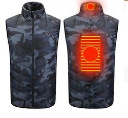 Lauwodun Smart Opladning Opvarmning Undertrøje Opvarmning Undertrøje Down Bomuld Opvarmning Tøj Elvarme Bomuldsjakke - Camouflage 2 Zoner 2XL