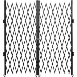 Succebuy Kaksinkertainen taitettava turvaportti, 5 \ K x 10 \ W taitto-oviportti, teräksinen harmonikkaturvaportti, joustava laajeneva turvaportti