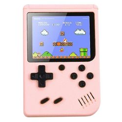 (pink) Håndholdt Retro Videospil Console Gameboy Indbygget 500 klassiske spil Kids Gave