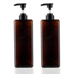2pakkaus 1000ml pumppupullon annostelija uudelleentäytettävä neliöannostelija tyhjä pumppupullo ruskea