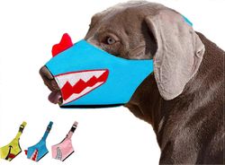 Baiccf Koiran kuono, hymiö kuono pehmeällä hengittävällä ilmaverkolla nailon, puremista estävä haukkuminen pureskelu, säädettävä koiran suusuojus (...