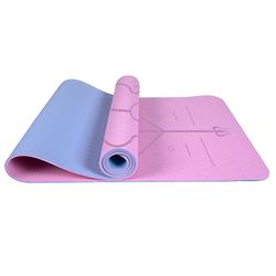 Aoweisia Homemiyn Dobbelt-lag Tpe Kropsholdning Line Blød tyk Yoga Mat 183 * 61 * 0.6cm Lys lilla 183*61*0.6cm