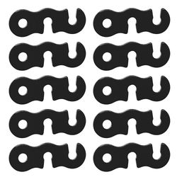 10pcs Justerbar S Type Camping Telt Reb spænde tensioners Sort
